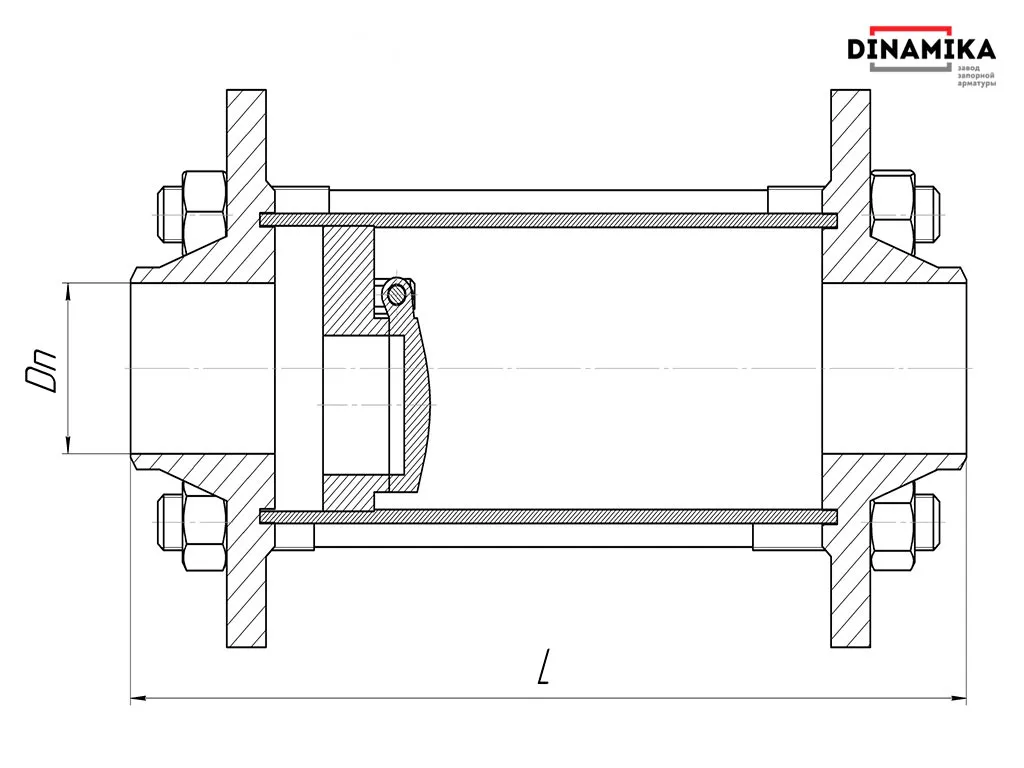 Обратный клапан 19с38нж Ду350 межфланцевый